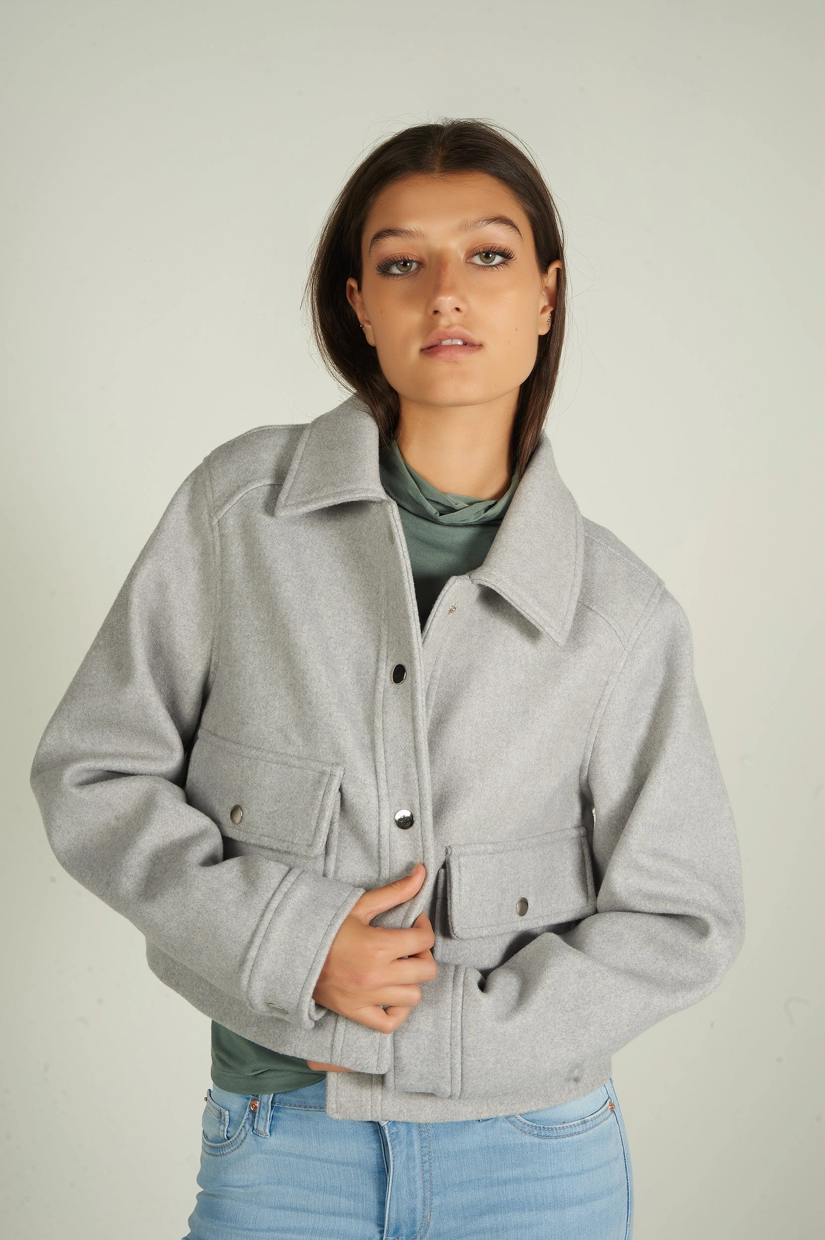 Veste courte - PSJ19 - (E-C7) High Collar Structure Stretchable Material