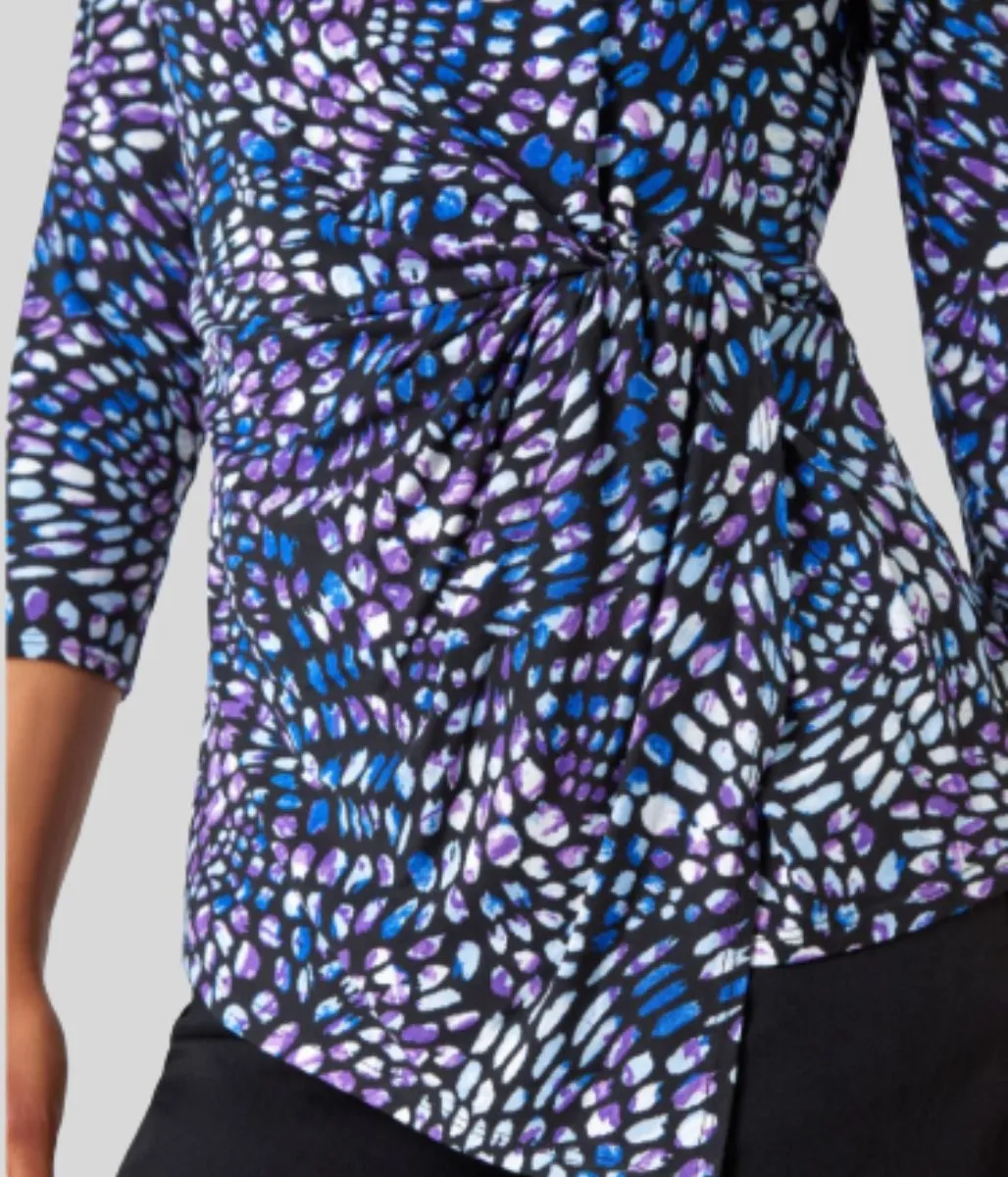 Abstract Print Side Twist Top Non Irritating Seams