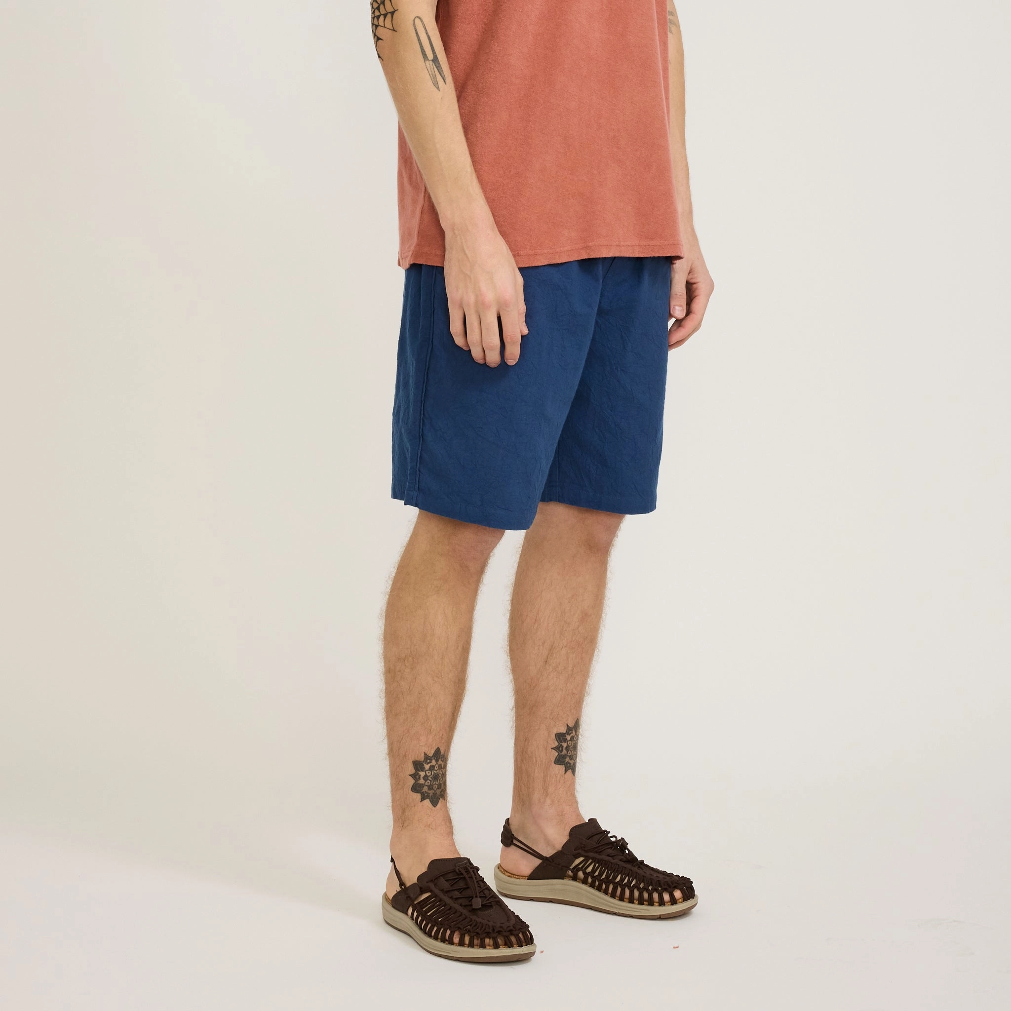 Clean Finish Classic Fit Assembly Short Blue Crinkle