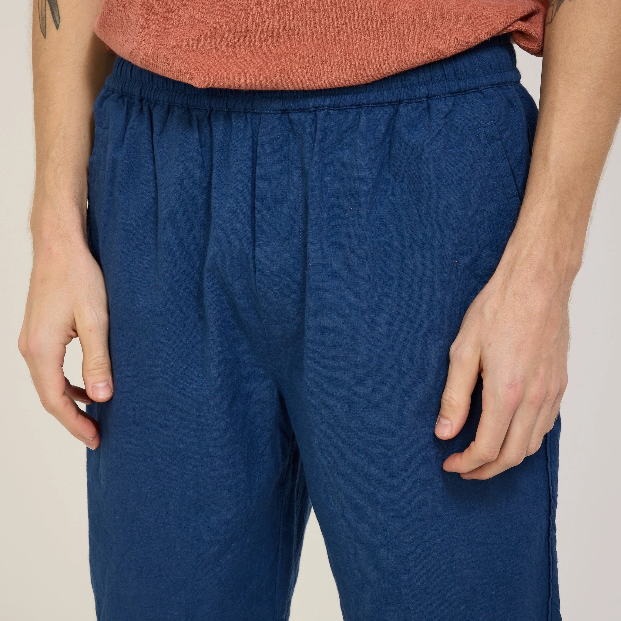 Assembly Short Blue Crinkle Chafe Resistant Edges All Purpose Fit