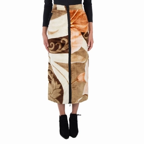 Marine Serre Ladies Multicolor Blanket Zipped Skirt, Size Small Functional Look Polished Fit