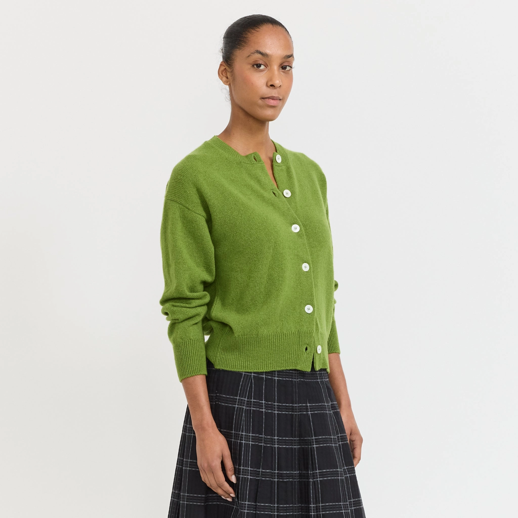 Effortless Fit Ada Crewneck Cardigan Green