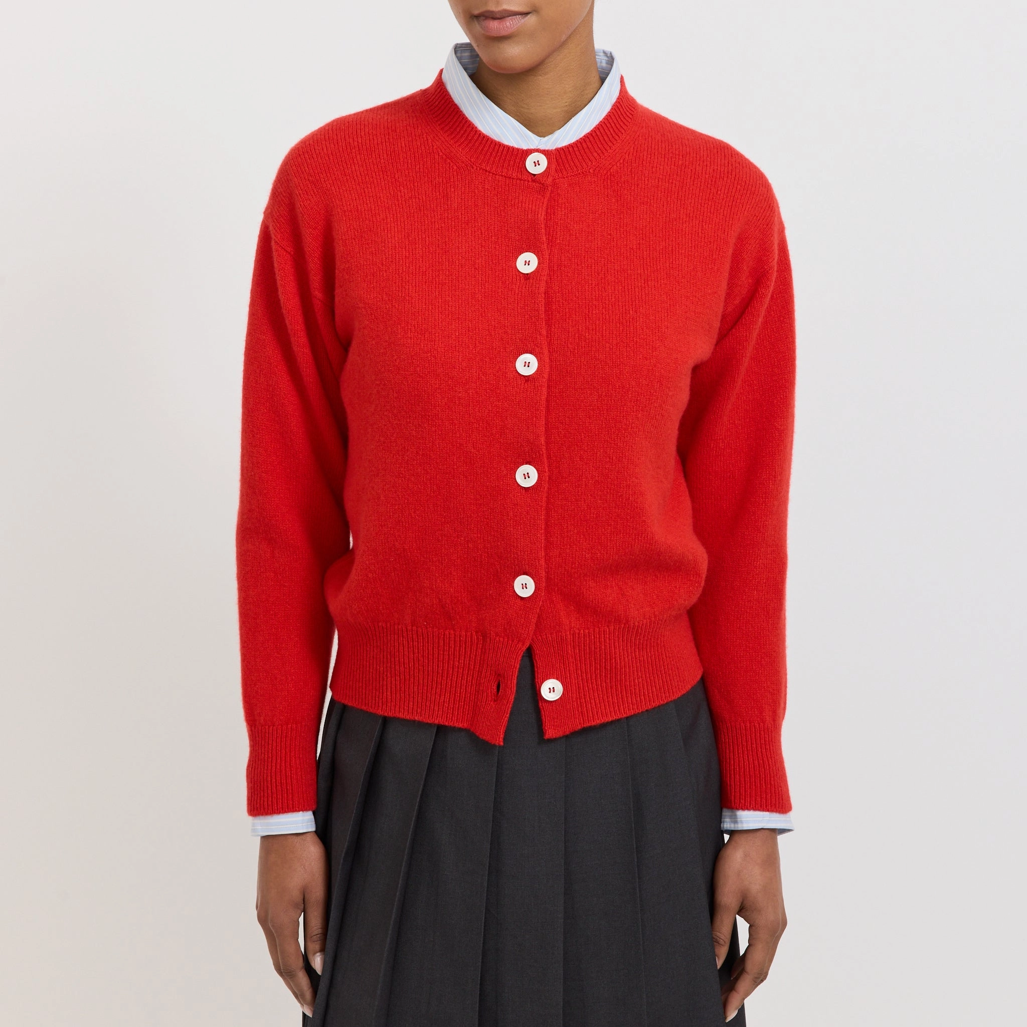 Winter Wear Essentials Cold Weather Outfit Ada Crewneck Cardigan Poppy Red