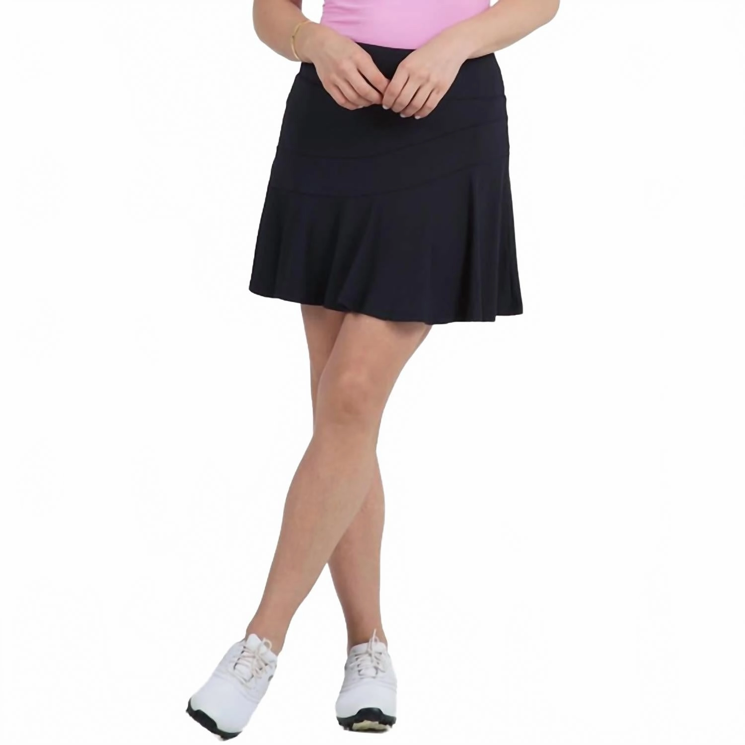 High-waisted beauty industry Flounce Mini Skort In Black