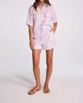 Aida Shorts In Lavender Stripe regular size