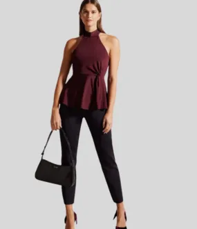 Ted Baker Wine Malean Halter Neck Top BambooBlend