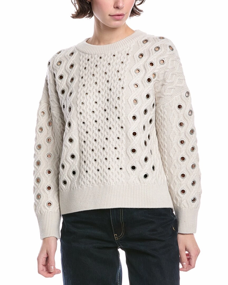 Sustainable Yarn rag & bone Kat Grommet Cable Wool Sweater