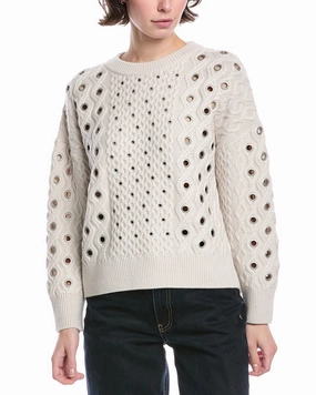 Sustainable Yarn rag & bone Kat Grommet Cable Wool Sweater