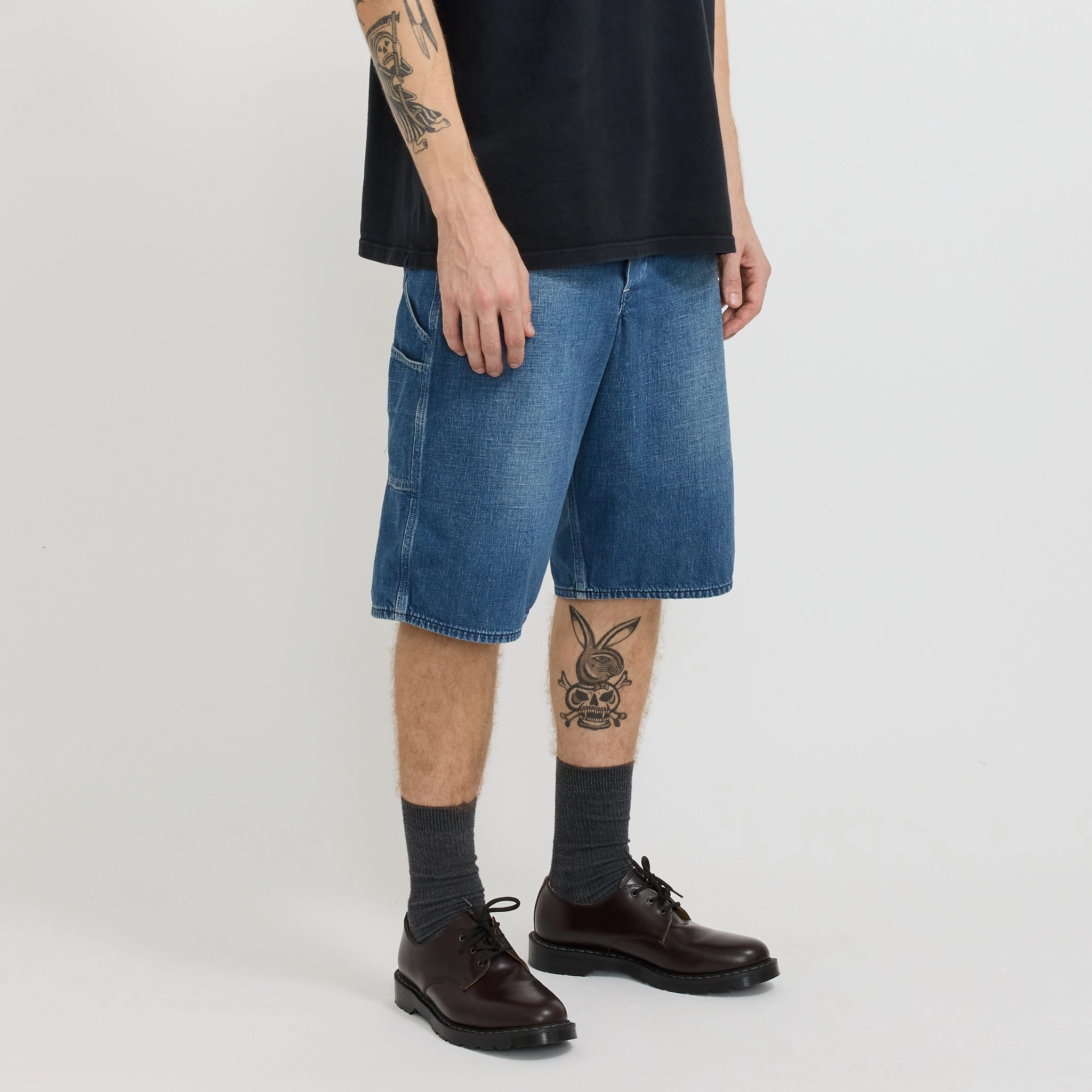 Layer Ready Wide Fit 40's Painter Shorts Denim Used