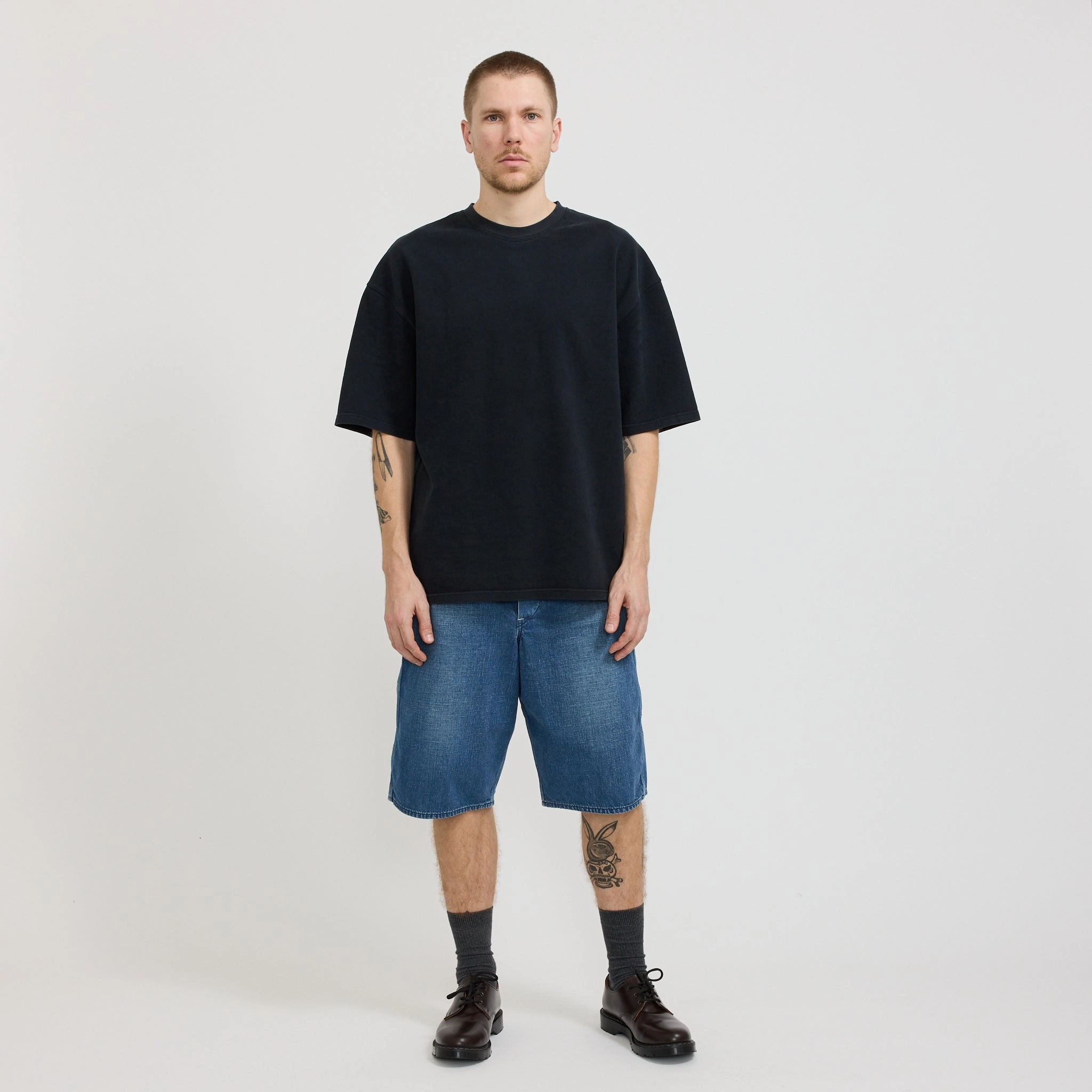 Wide Fit 40's Painter Shorts Denim Used Sport Ready Double Layered Construction