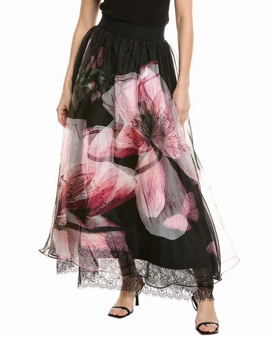 Shape Enhancing alice   olivia Nilda Voluminous Silk Maxi Skirt W Lace