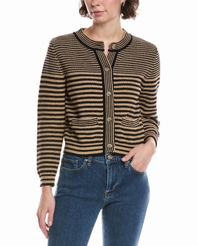 FRAME Compact Stripe Cardigan Snug & Stylish