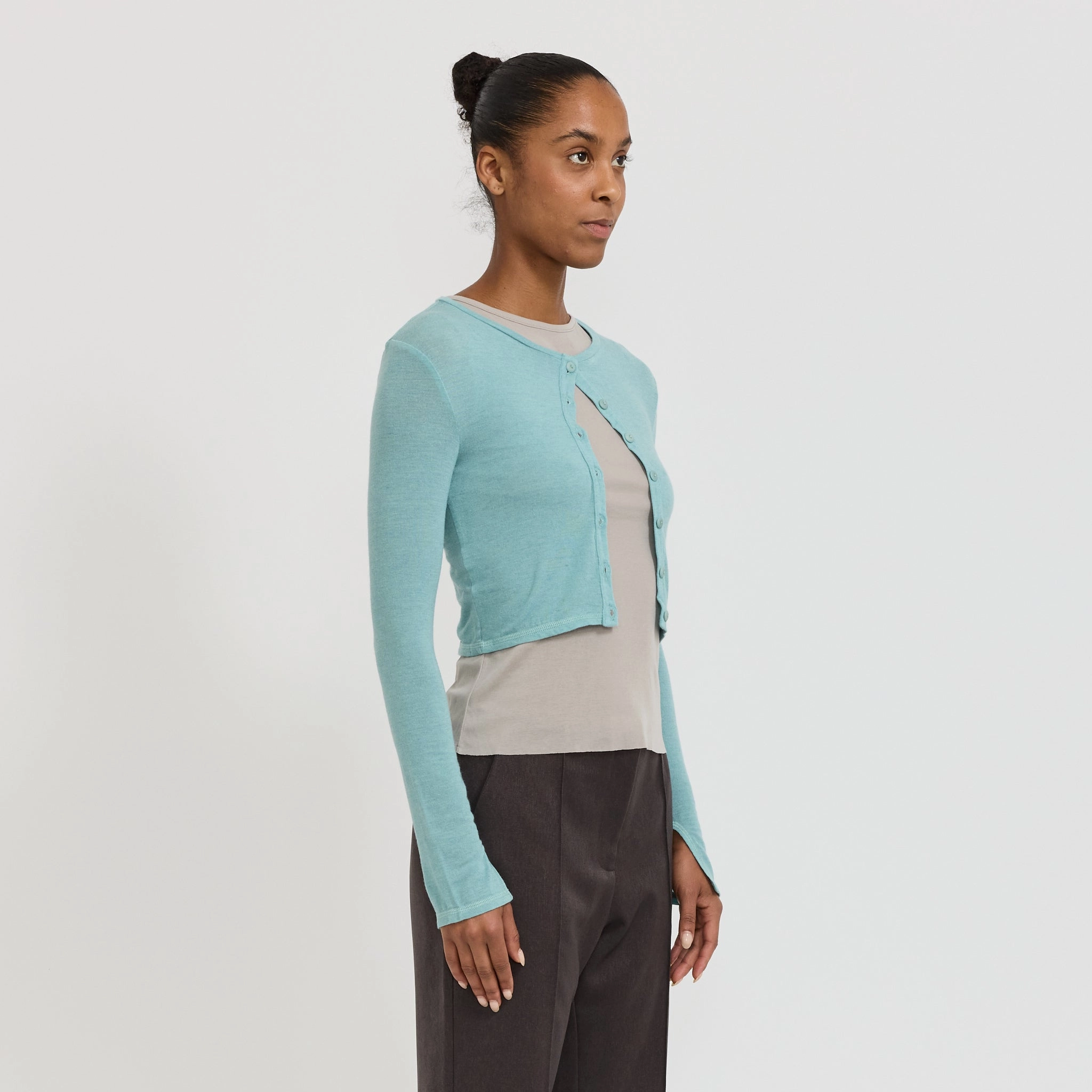 Assume Cardigan Teal Snuggle Fit Sophisticated Comfort