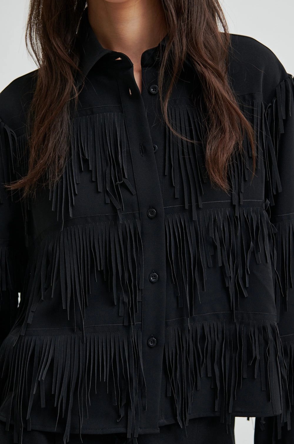 HighElasticity Anti Static Treatment Dancing Cropped Shirt - Black