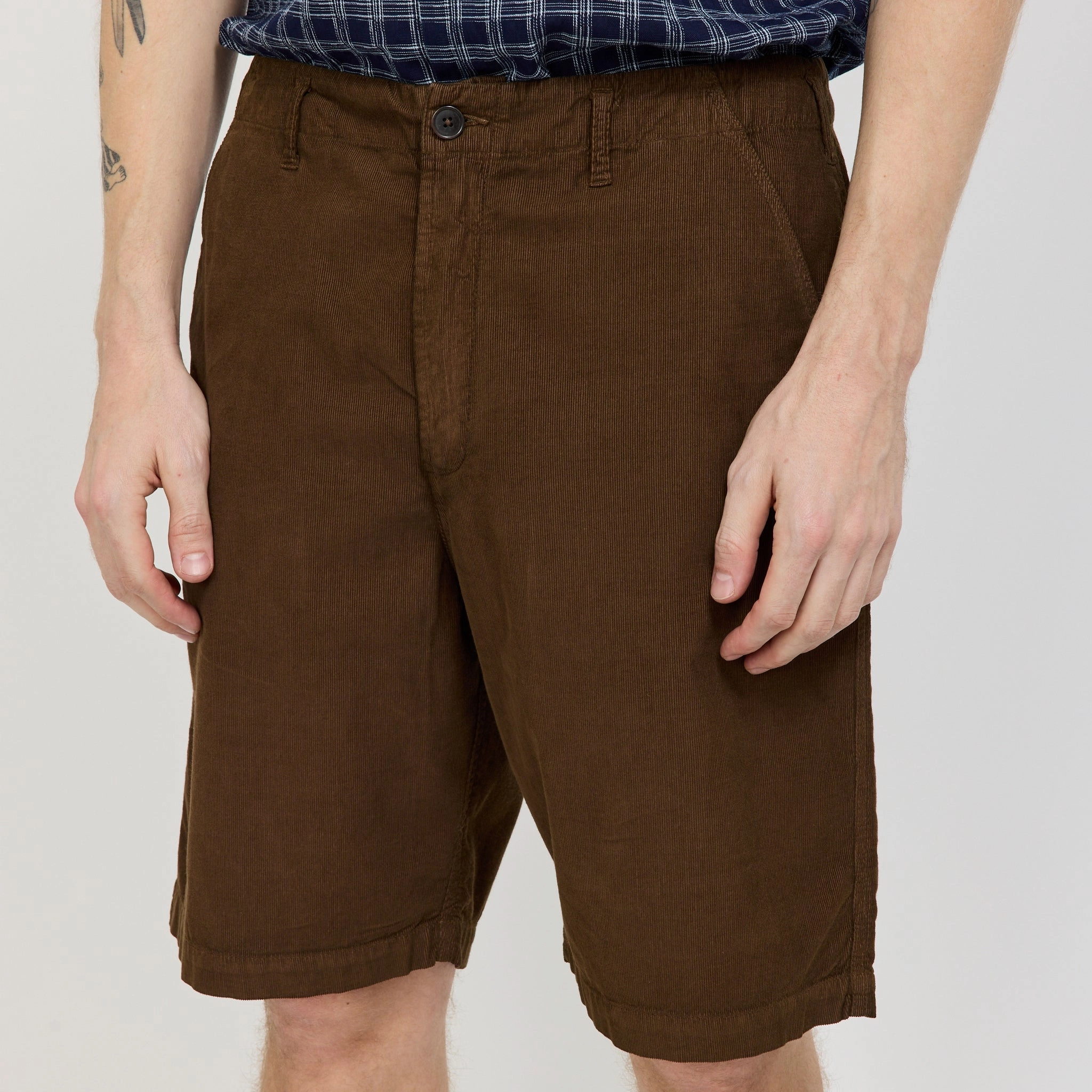 Alva Short Summer Cord Khaki Contemporary Design Pre Shrunk Cotton Blend