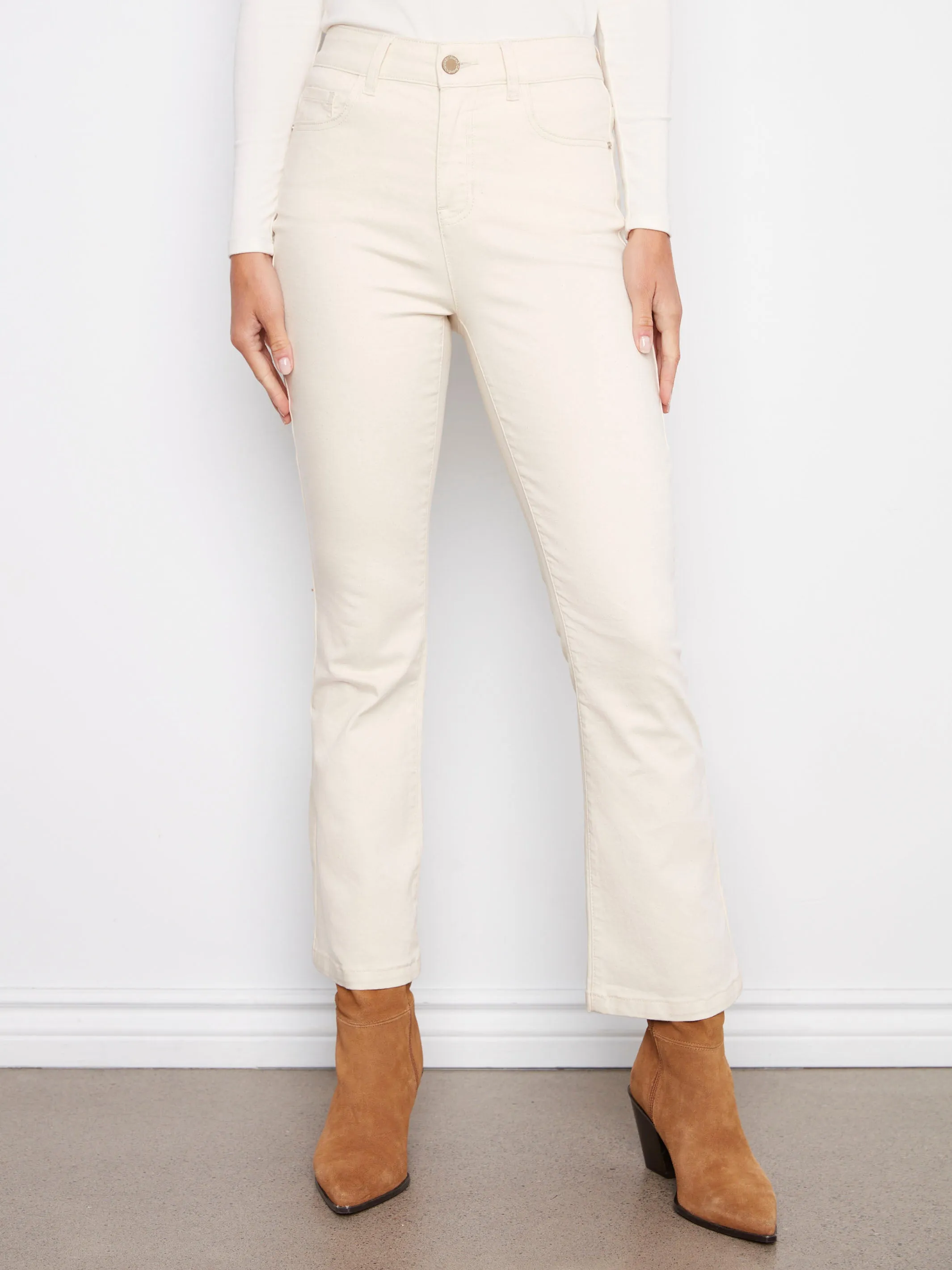 Daily Style Light Wear Fit Bootcut Stretch Twill Pants - Natural