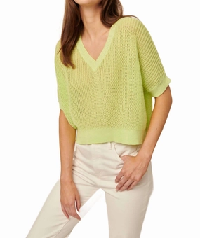 Breathable Mesh Panels Piper Shirt In Limeade