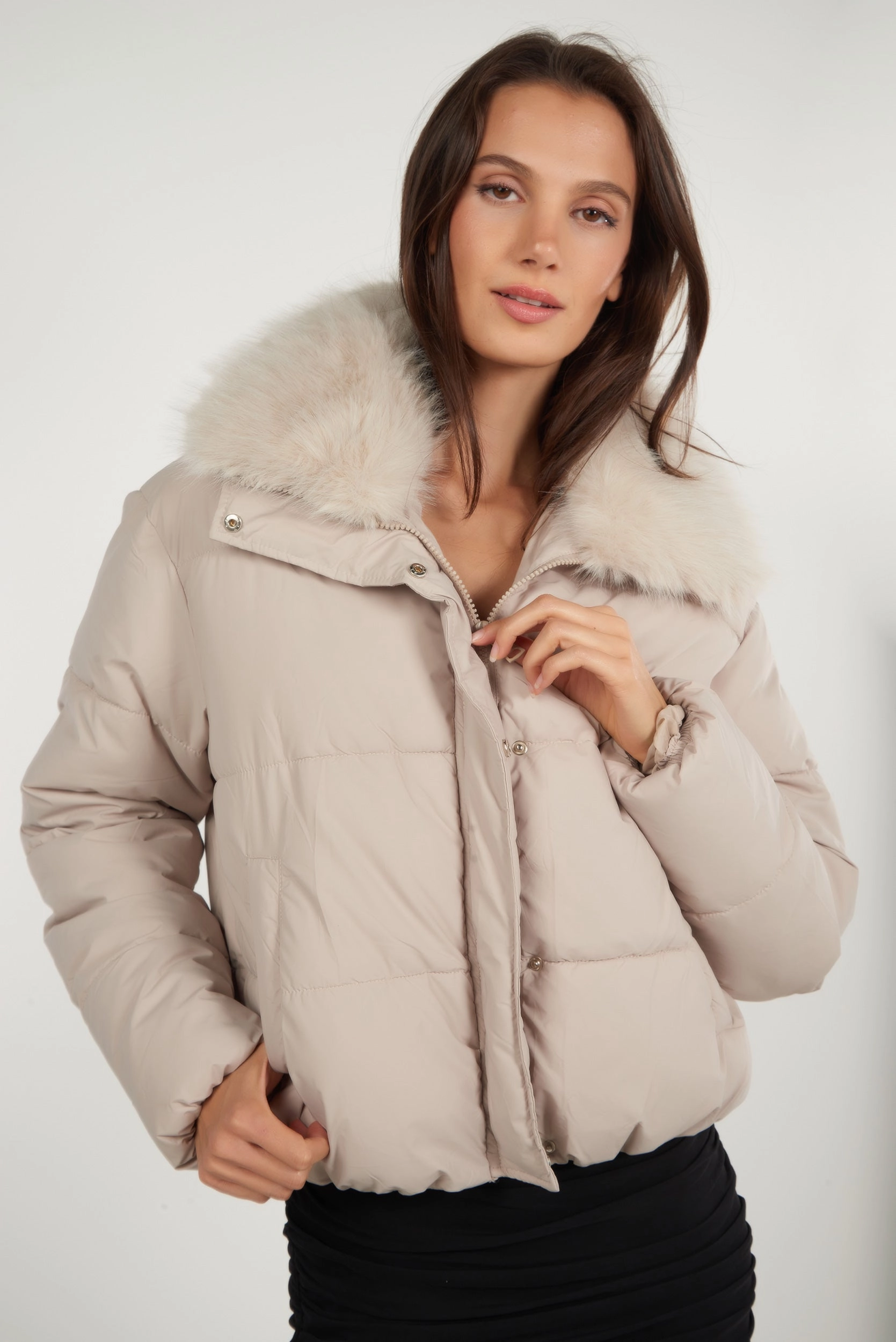 Airtight Fasteners Quilted Interior Manteau court ?? col en fourrure - CELINE - (E-C4)