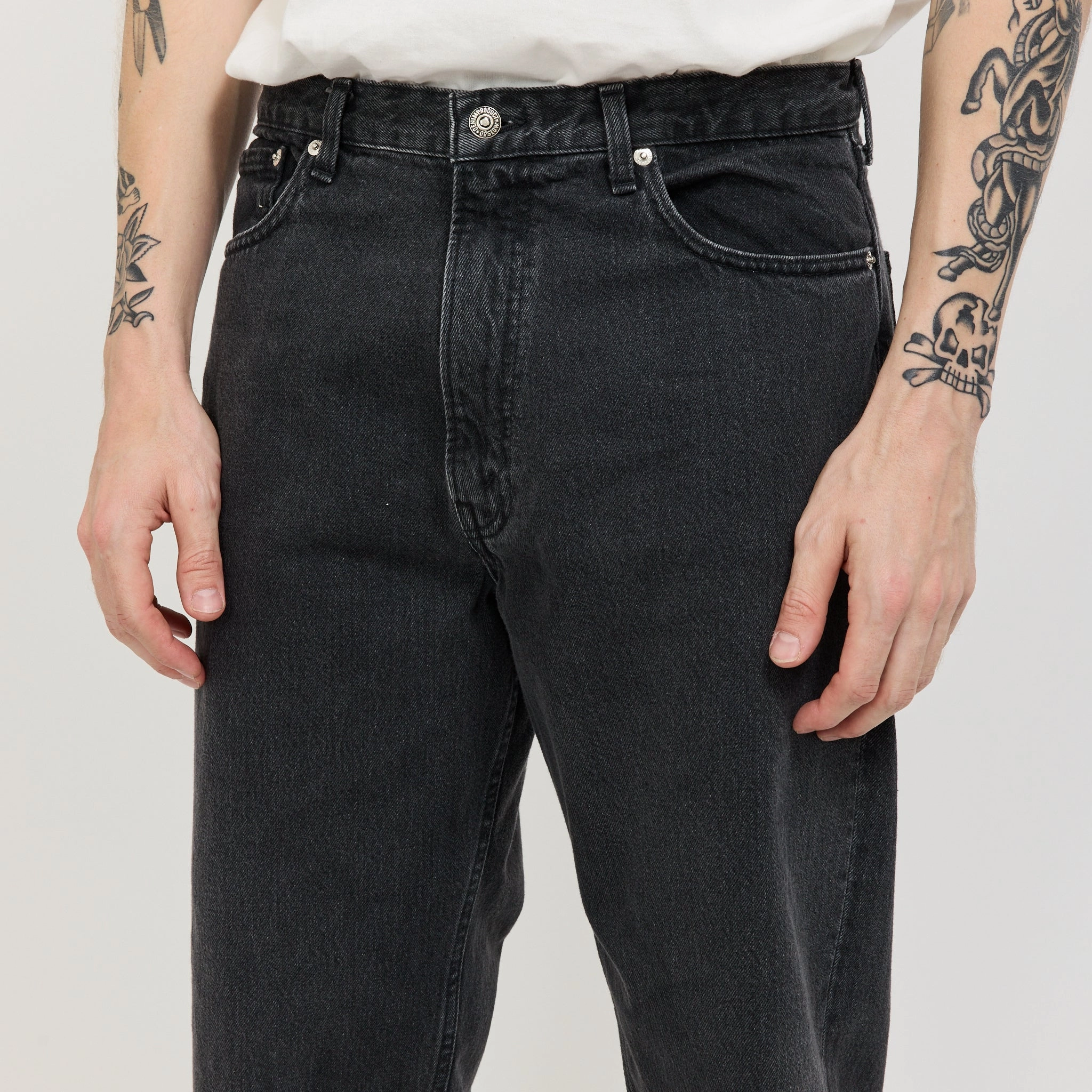 Anti Fade Technology 101 Dad's Fit Pants Black Denim Stone