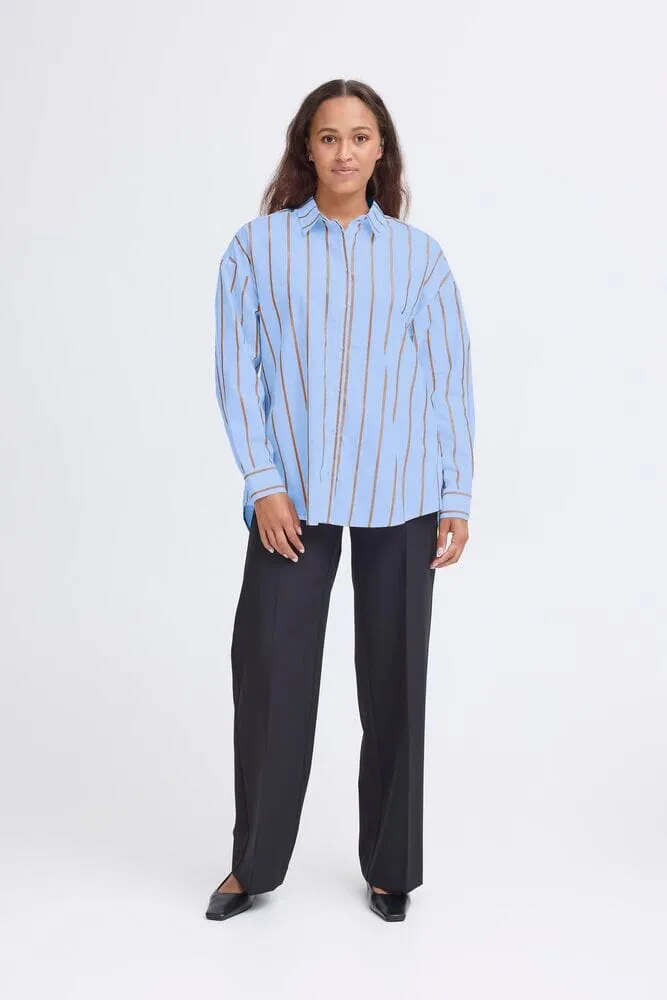 Thermal Regulating Design YONDER BLUE STRIPE BUTTON DOWN