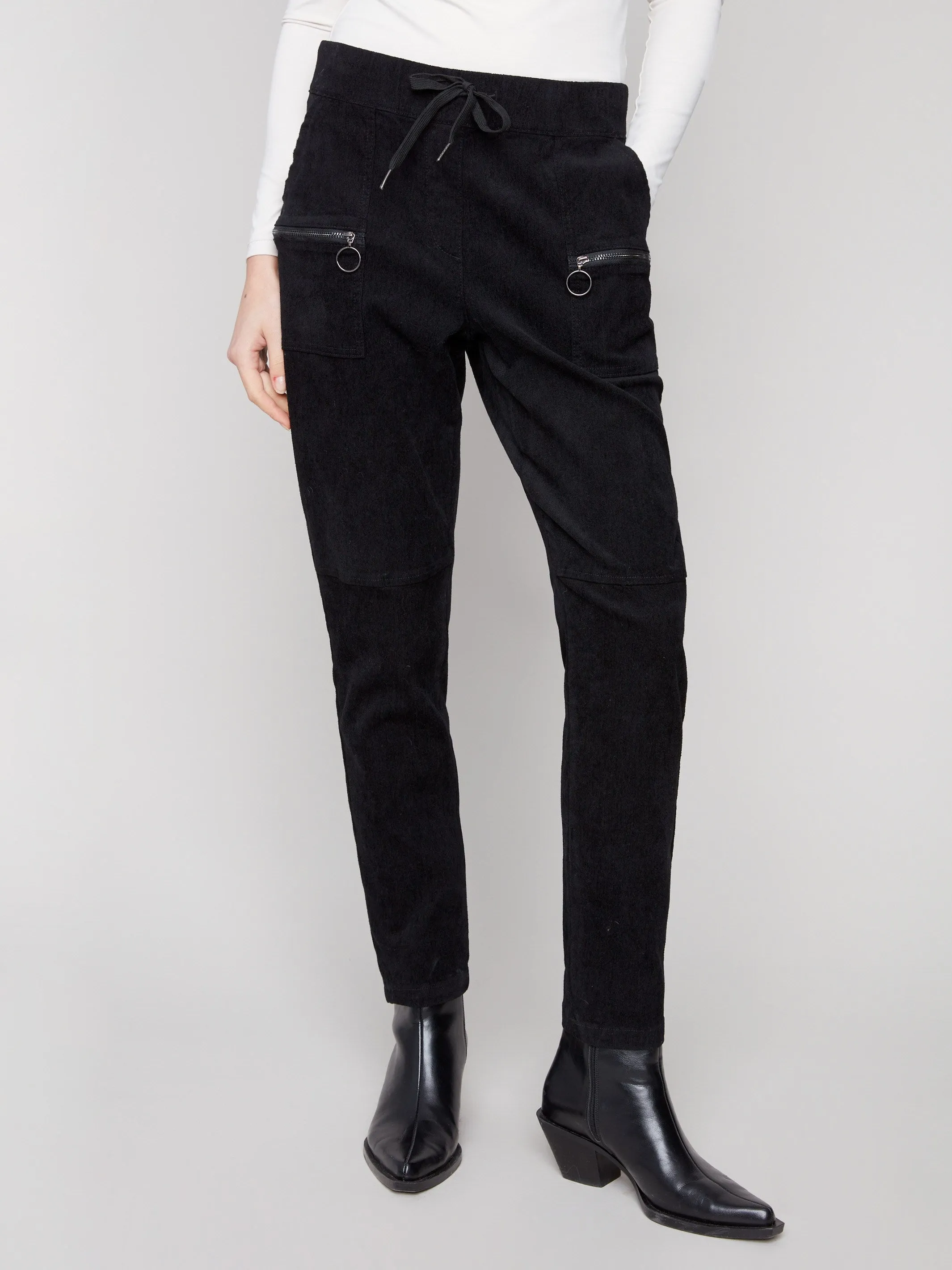 Corduroy Jogger Pants - Black AllDayComfort