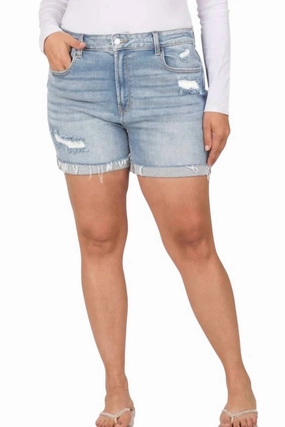 Raw Hem Shorts - Plus In Light Wash Baby shower gift