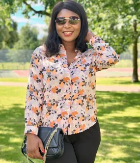 Lilac Vintage Print Shirt Fashionable Fit Ventilated Mesh Panels