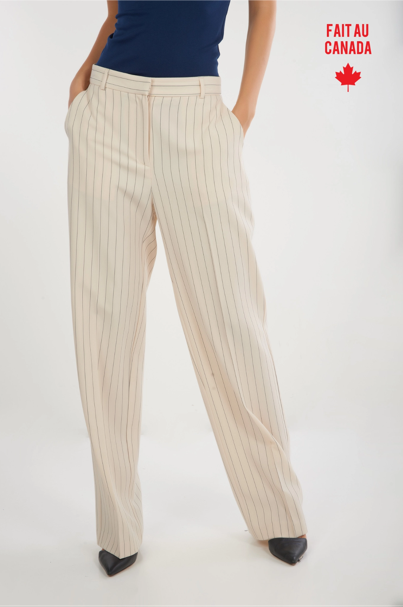 LowProfileWaistband Pantalon ray?? avec plis - MIYO - (R-A12)