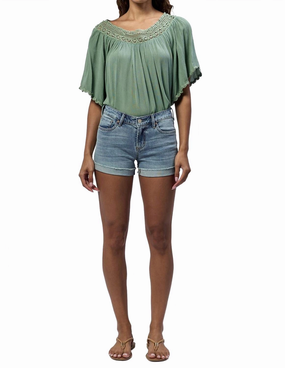 fitness enthusiasts Ava Denim Short In Blue