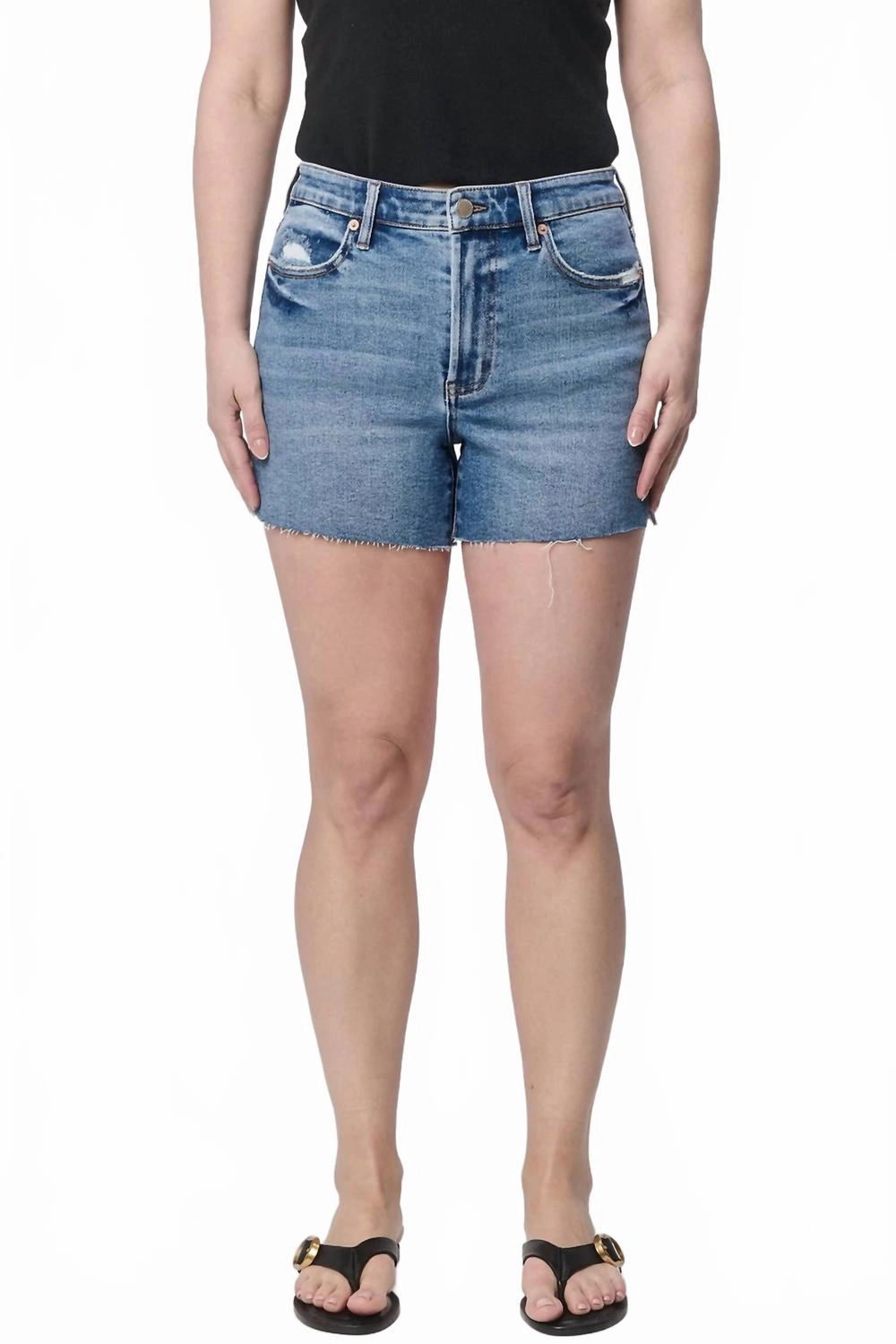 Ava Denim Short In Mills All Day Movement Fit Double Needle Stitching