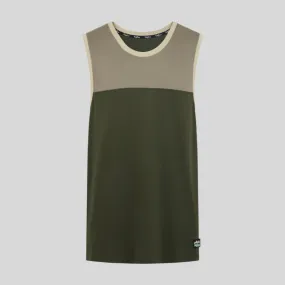 VentilatedMesh Sporty Style Backslider Singlet Top Olive Multi