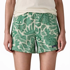 Mid Rise Baggies Shorts 5 Inch In Bees And Flowers: Heartleaf Green