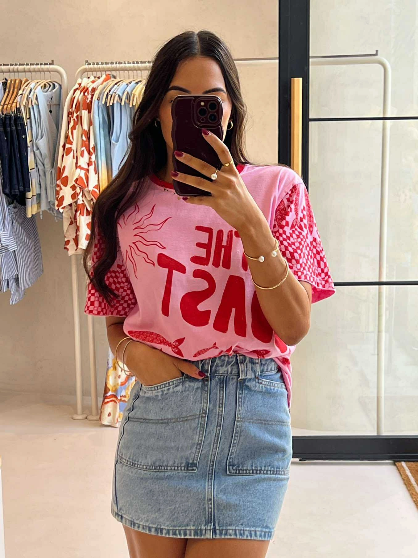 BECCA SKIRT - LIGHT BLUE Tiered hem Mid Length