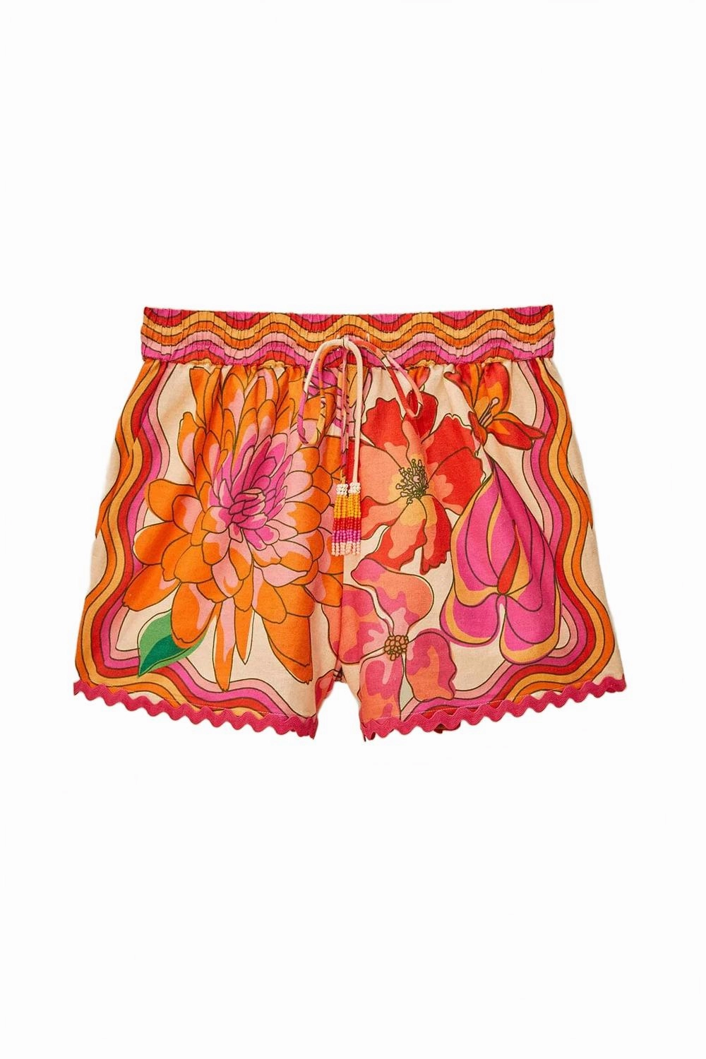 Extended Inseam Options denim material Beige Spring Affair Shorts In Orange