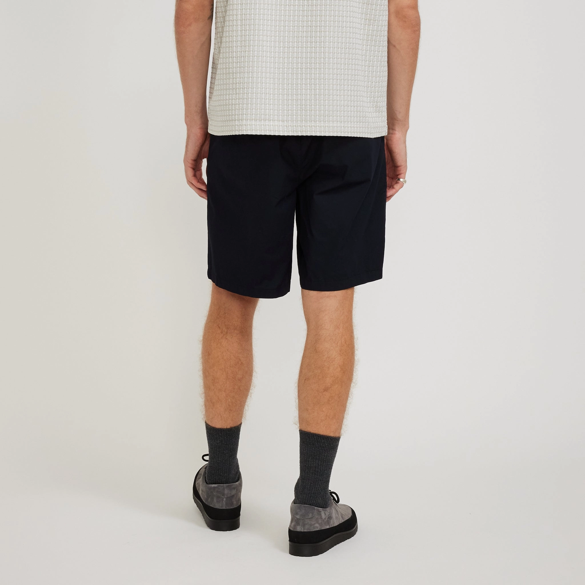 Sport Ready Wear Tagless Design Benn Relaxed Typewriter Pleated Short Dark Navy