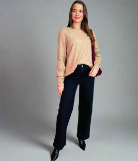 Biscuit V Neck Contrast Jumper Functional Layers