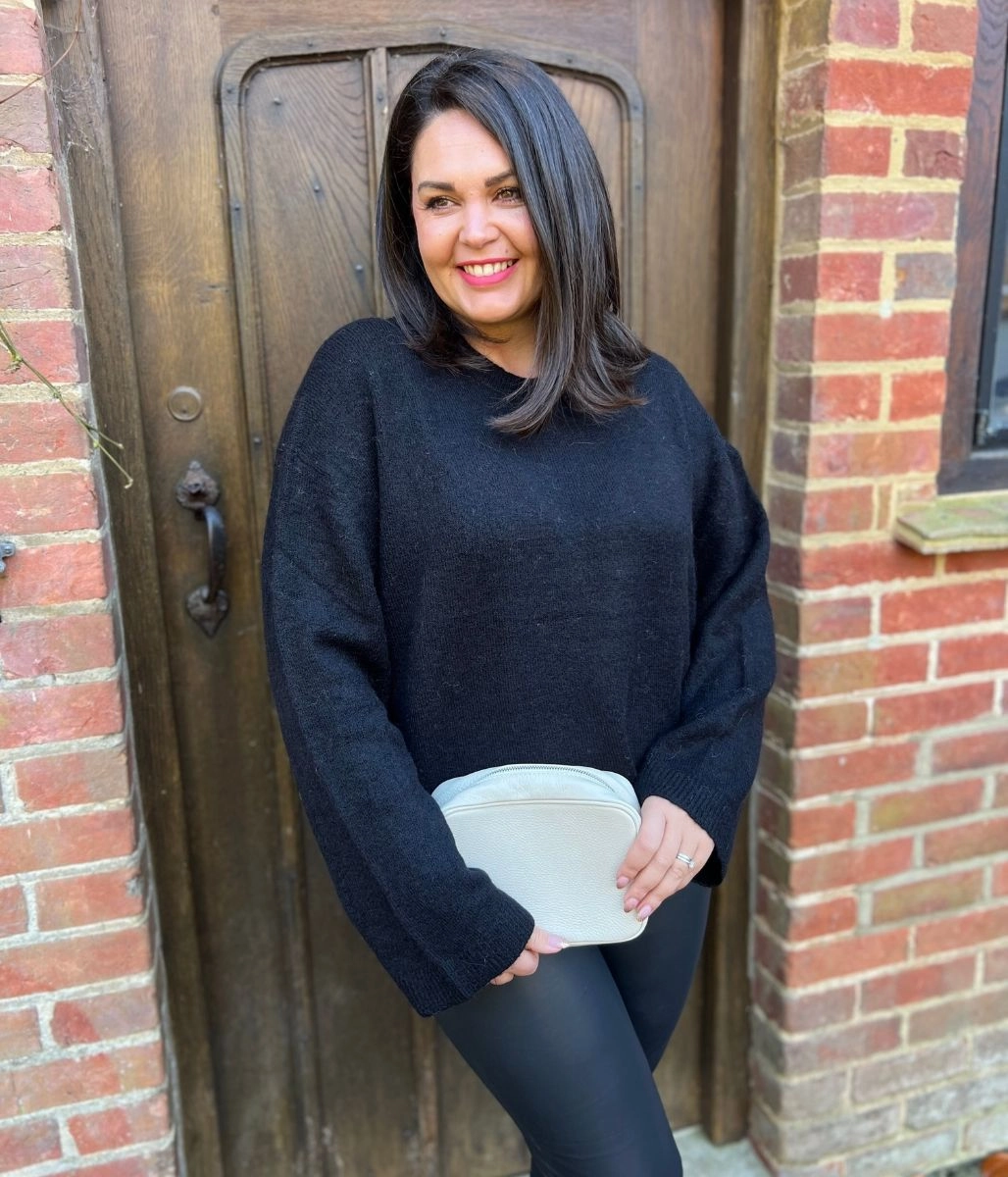 Stylish Layers Black Crew Neck Jumper