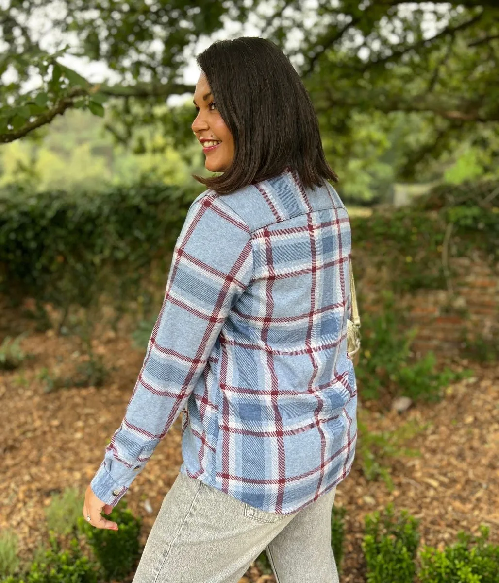 Blue Check Soft Jersey Shirt MeshVentilation