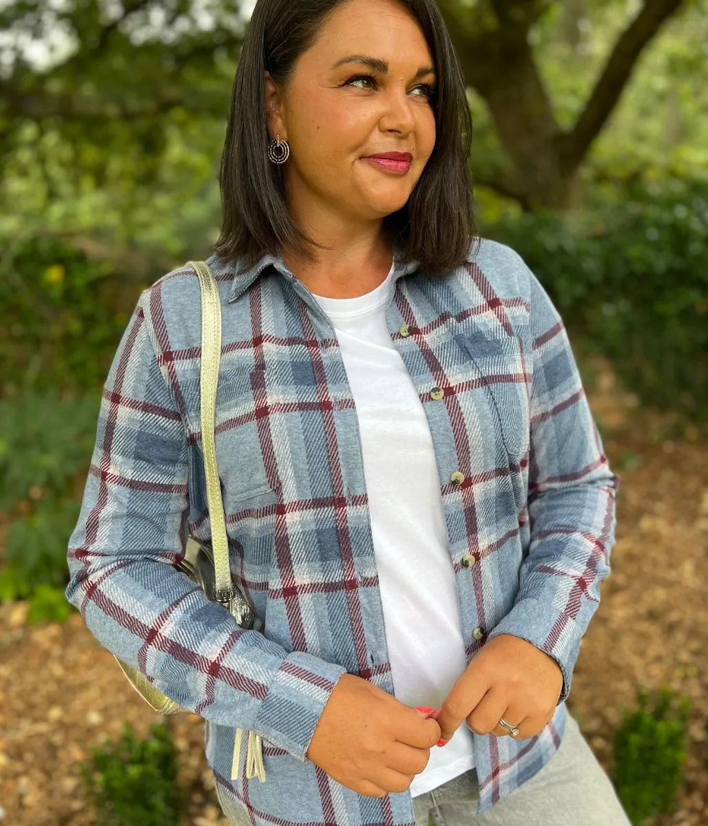 Blue Check Soft Jersey Shirt Durable Blend OdorControl