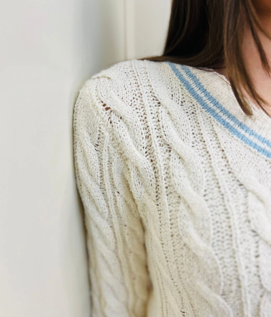 Blue & Ivory Cricket Jumper All-Day Wear hypoallergenic