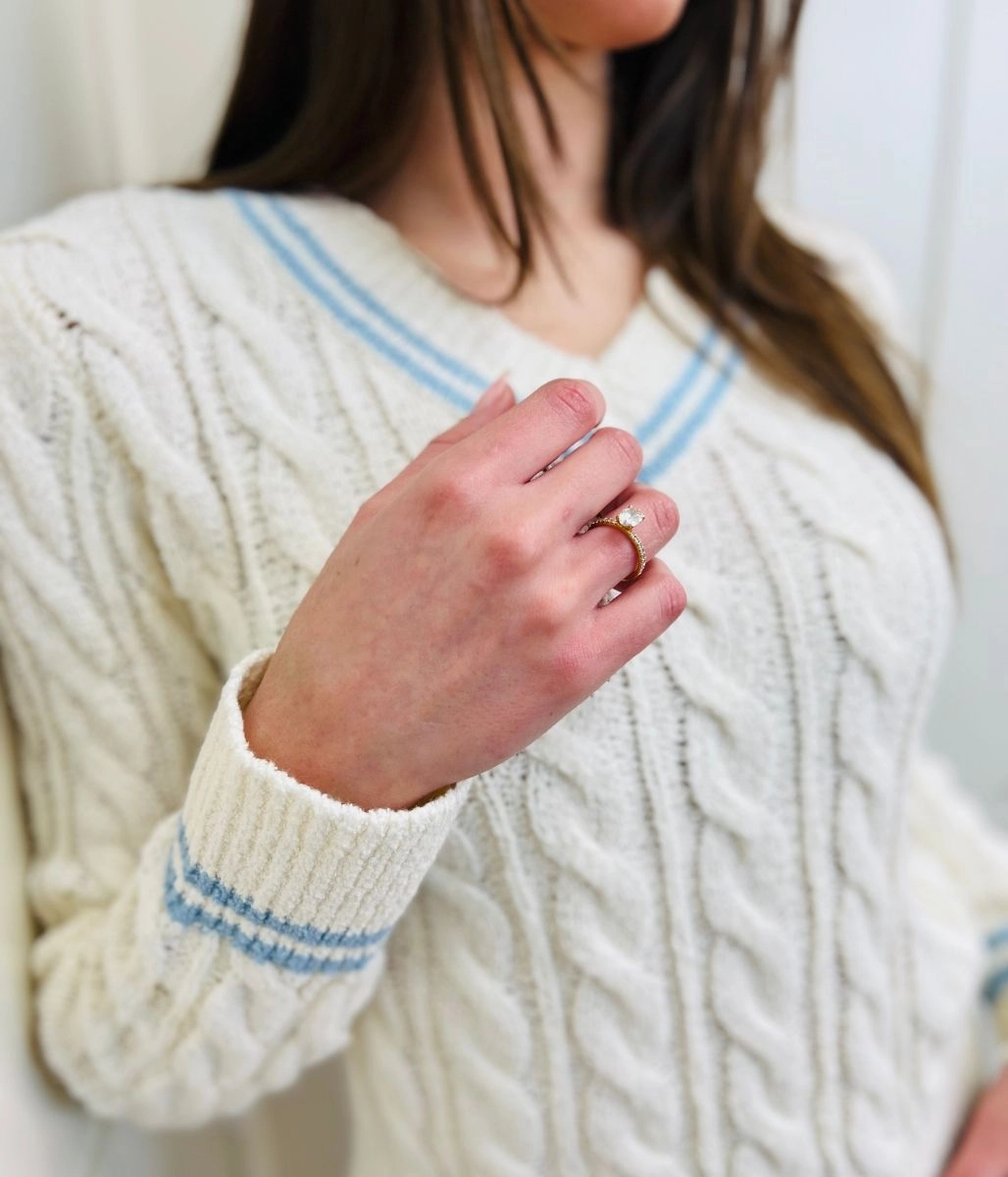 Blue & Ivory Cricket Jumper All Day Comfort Fit