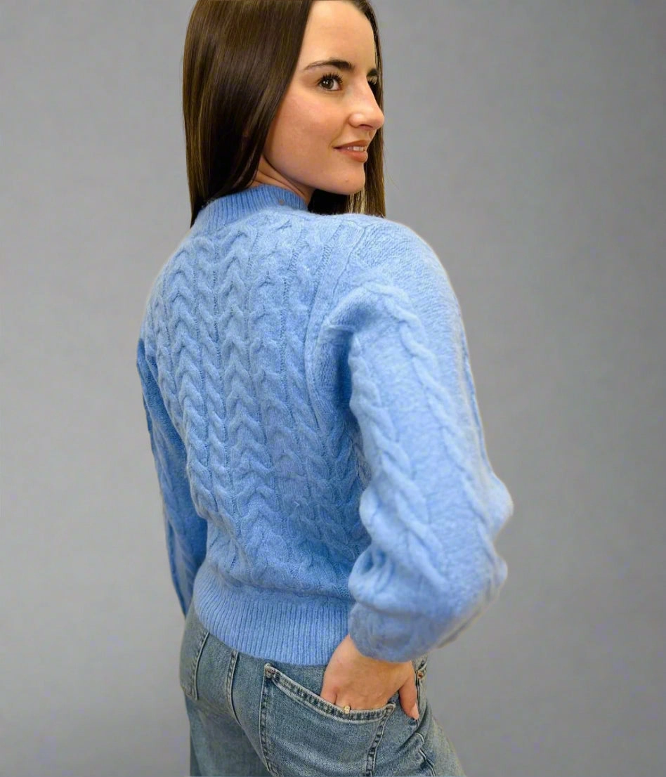 Cozy Layer Blue Soft Cable Jumper