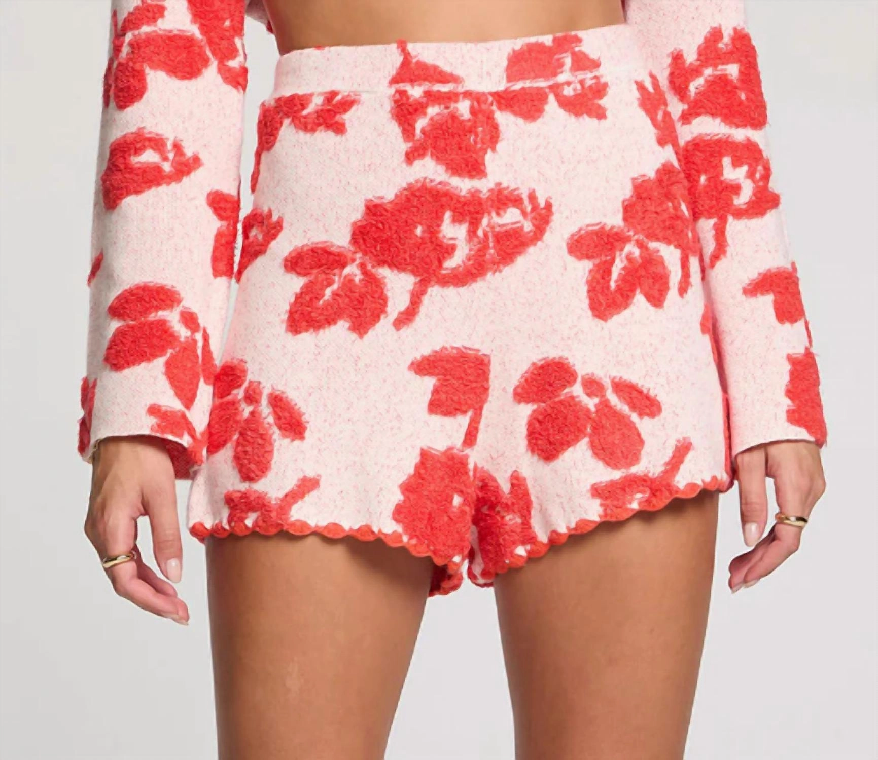 Golf Apparel Ophelia Sweater Shorts In Ruby