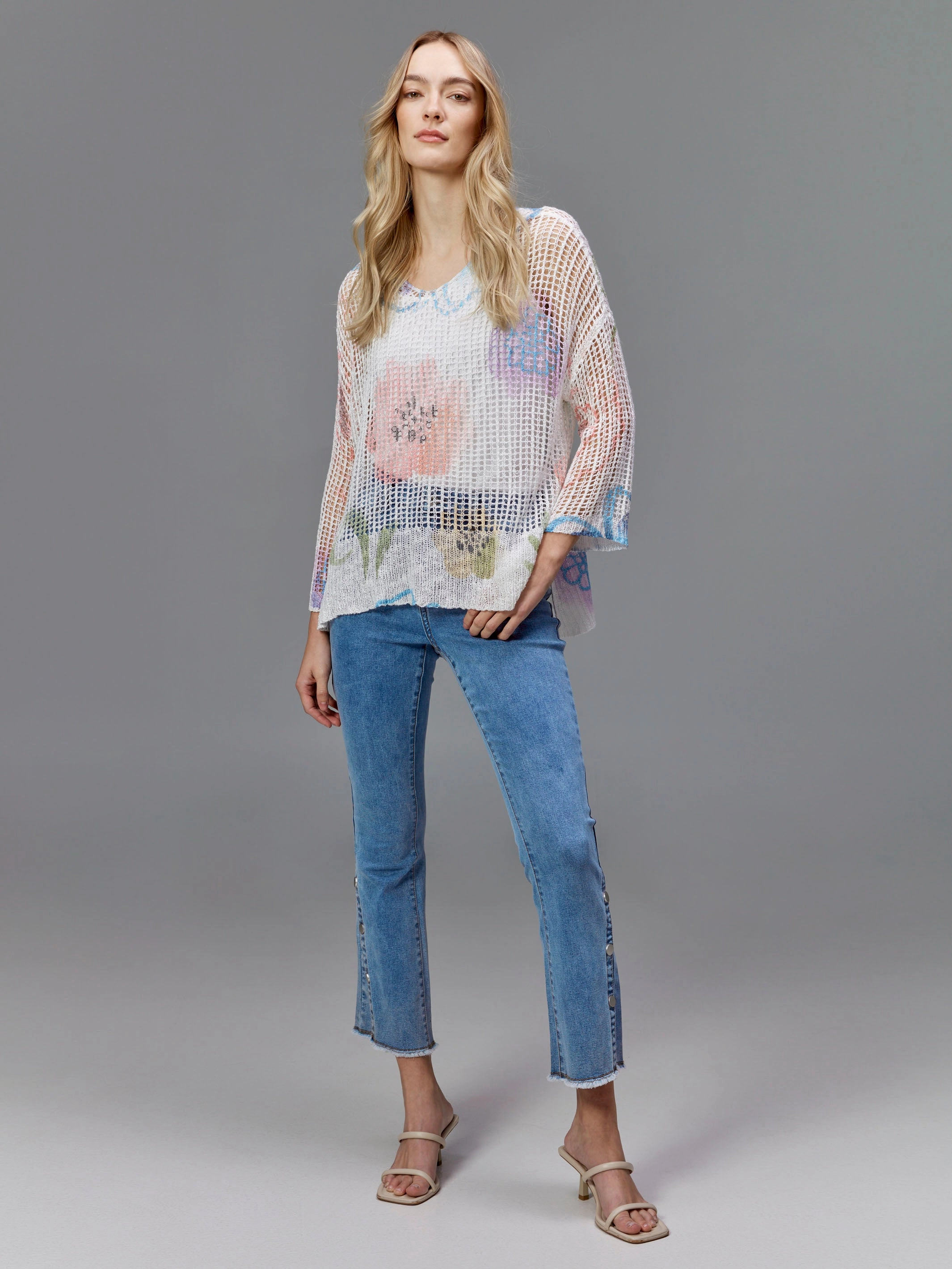 Street Vibe Bootcut Jeans with Side Snap Detail - Light Blue