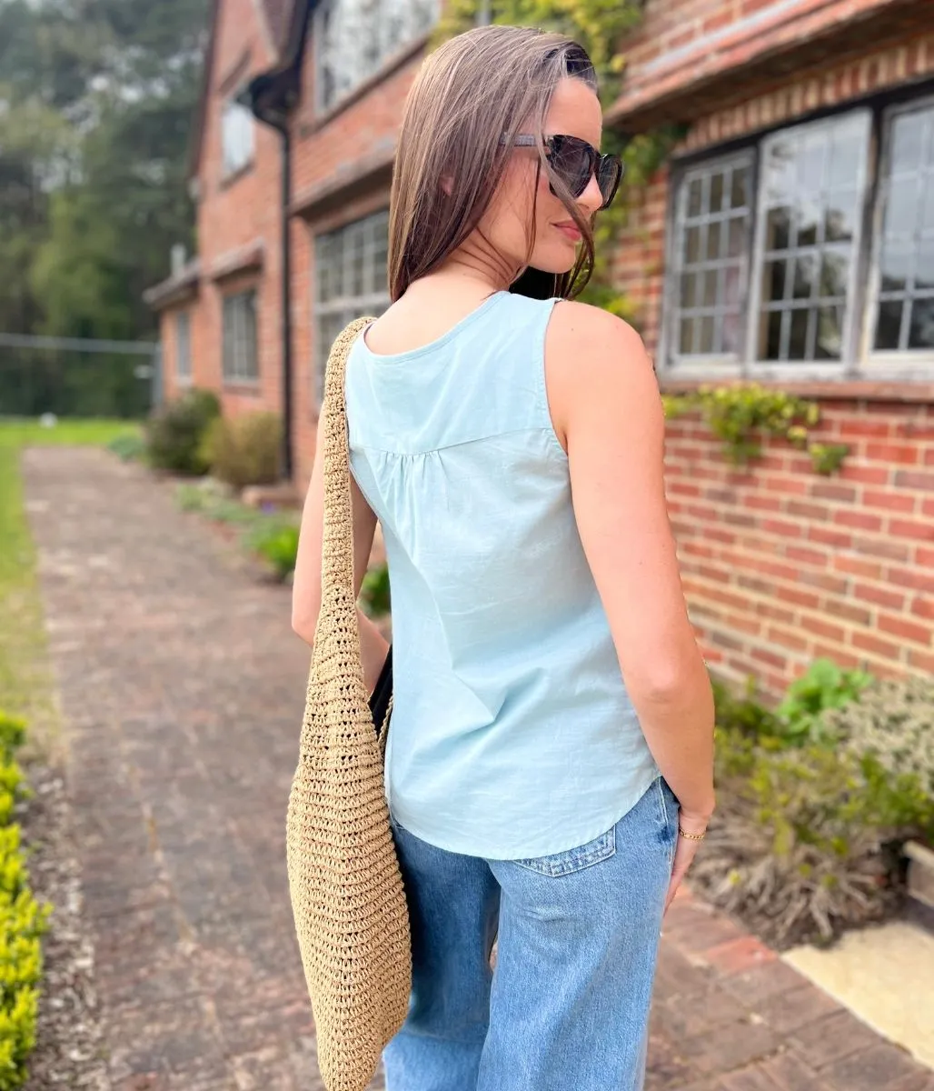 Resilient Elasticity Sage Dobby Sleeveless Blouse