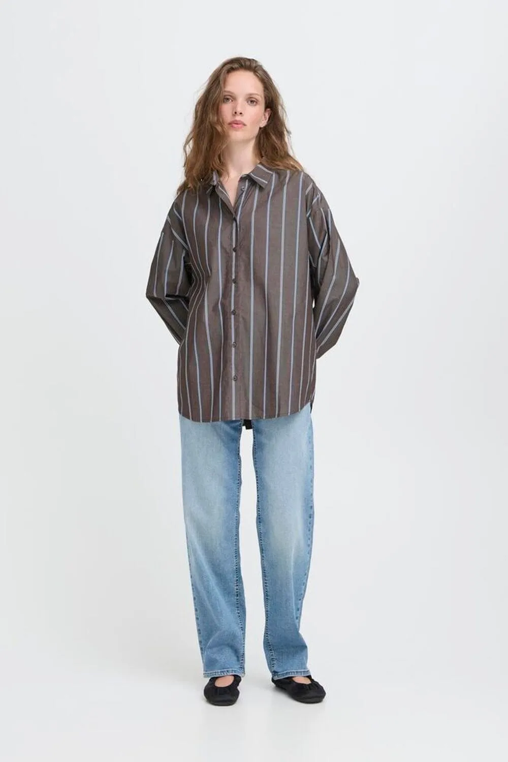 YONDER BROWN STRIPE BUTTON DOWN Soft Touch Breathable Lining