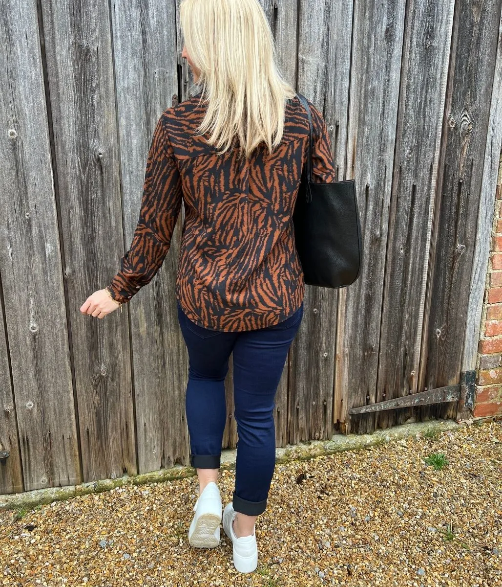 Cool Weather Brown Animal Print Shirt