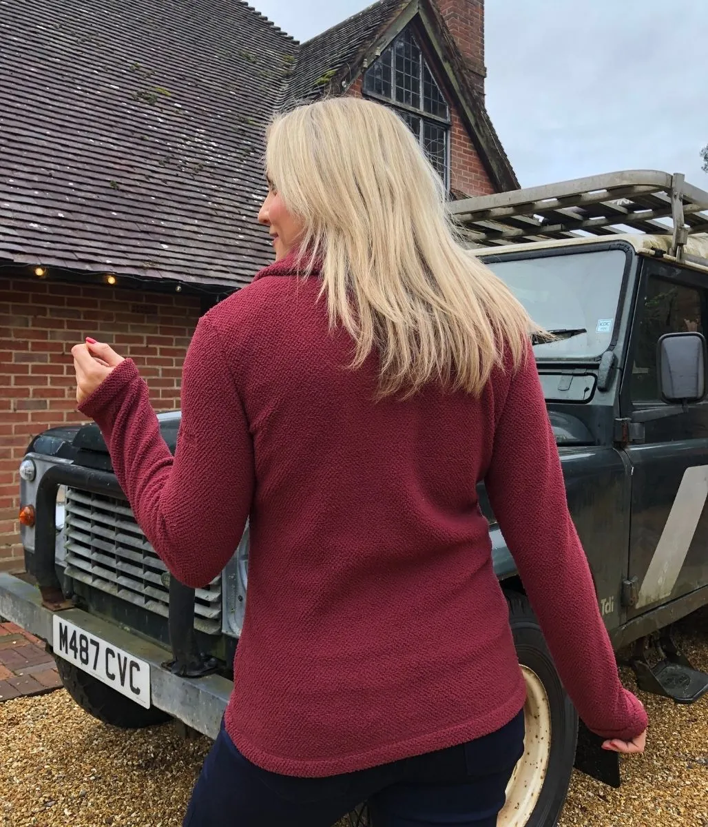 FourWayStretchFabric Burgundy Kizmitt Full Zip Fleece