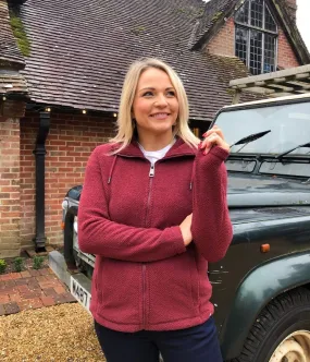 Burgundy Kizmitt Full Zip Fleece Tear Resistant Fiber Blend