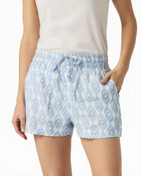 Campside Ikat Short In Steele Blue Bright Hues Vintage Look